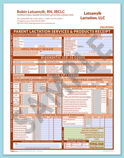 LactForms Parent Superbill V8.0 MobileFillable HeaderCompany Orange-Redacted sample-After editing header