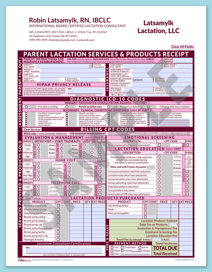 LactForms Parent Superbill V8.0 MobileFillable HeaderCompany Pink-Redacted sample-After editing header