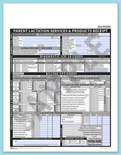 LactForms Parent Superbill V8.0 MobileFillable HeaderNone Grey-Redacted sample