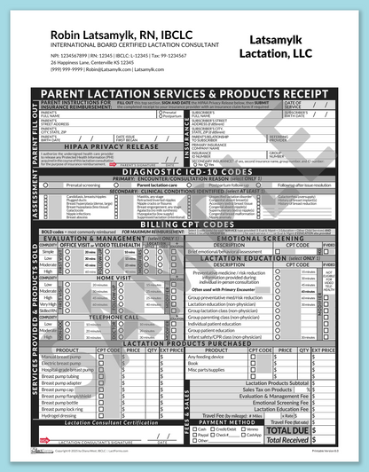 LactForms Parent Superbill V8.0 OfficePrintable HeaderCompany Grey-Redacted sample-After editing header