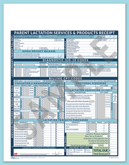 LactForms Parent Superbill V8.0 OfficePrintable HeaderNone Blue-Redacted sample