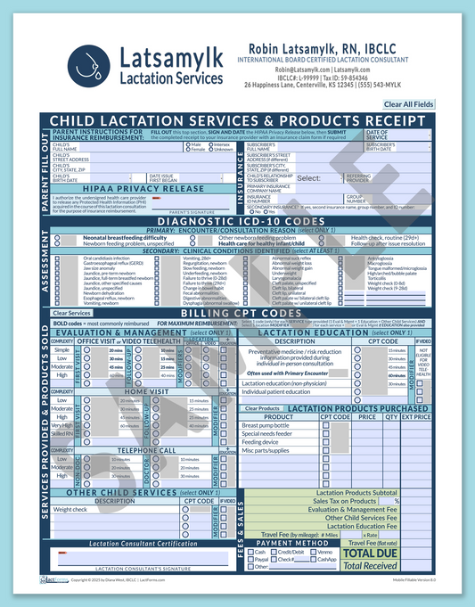 LactForms Child Superbill V8.0 MobileFillable HeaderBox Blue-Redacted sample-After editing header