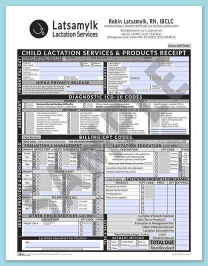 LactForms Child Superbill V8.0 MobileFillable HeaderBox Grey-Redacted sample-After editing header