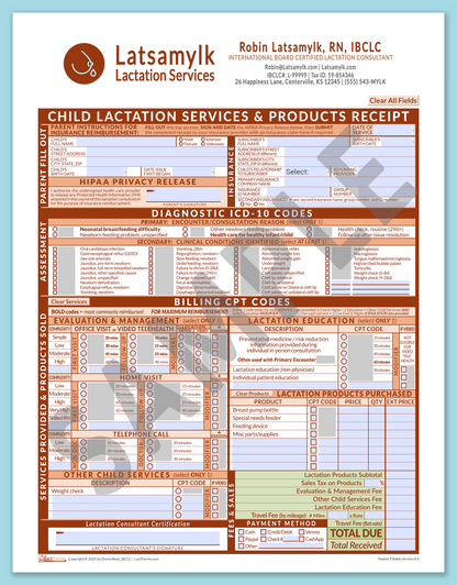 LactForms Child Superbill V8.0 MobileFillable HeaderBox Orange-Redacted sample-After editing header