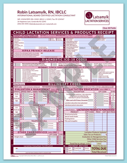 LactForms Child Superbill V8.0 MobileFillable HeaderLogo Pink-Redacted sample-After editing header