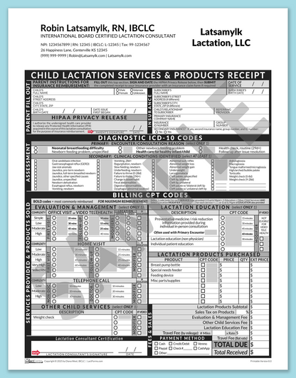 LactForms Child Superbill V8.0 OfficePrintable HeaderCompany Grey-Redacted sample-After editing header