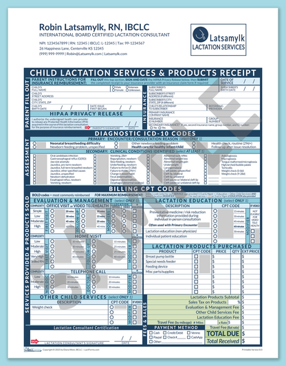 LactForms Child Superbill V8.0 OfficePrintable HeaderLogo Blue-Redacted sample-After editing header
