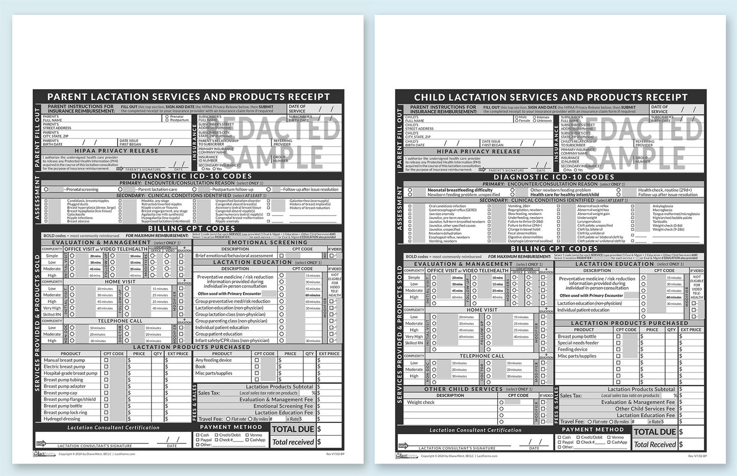 Superbills Package—Parent and Child