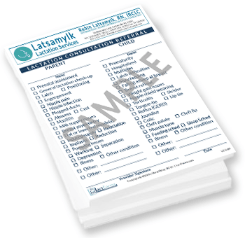 Sample Referral Script pads in blue with header V7.02