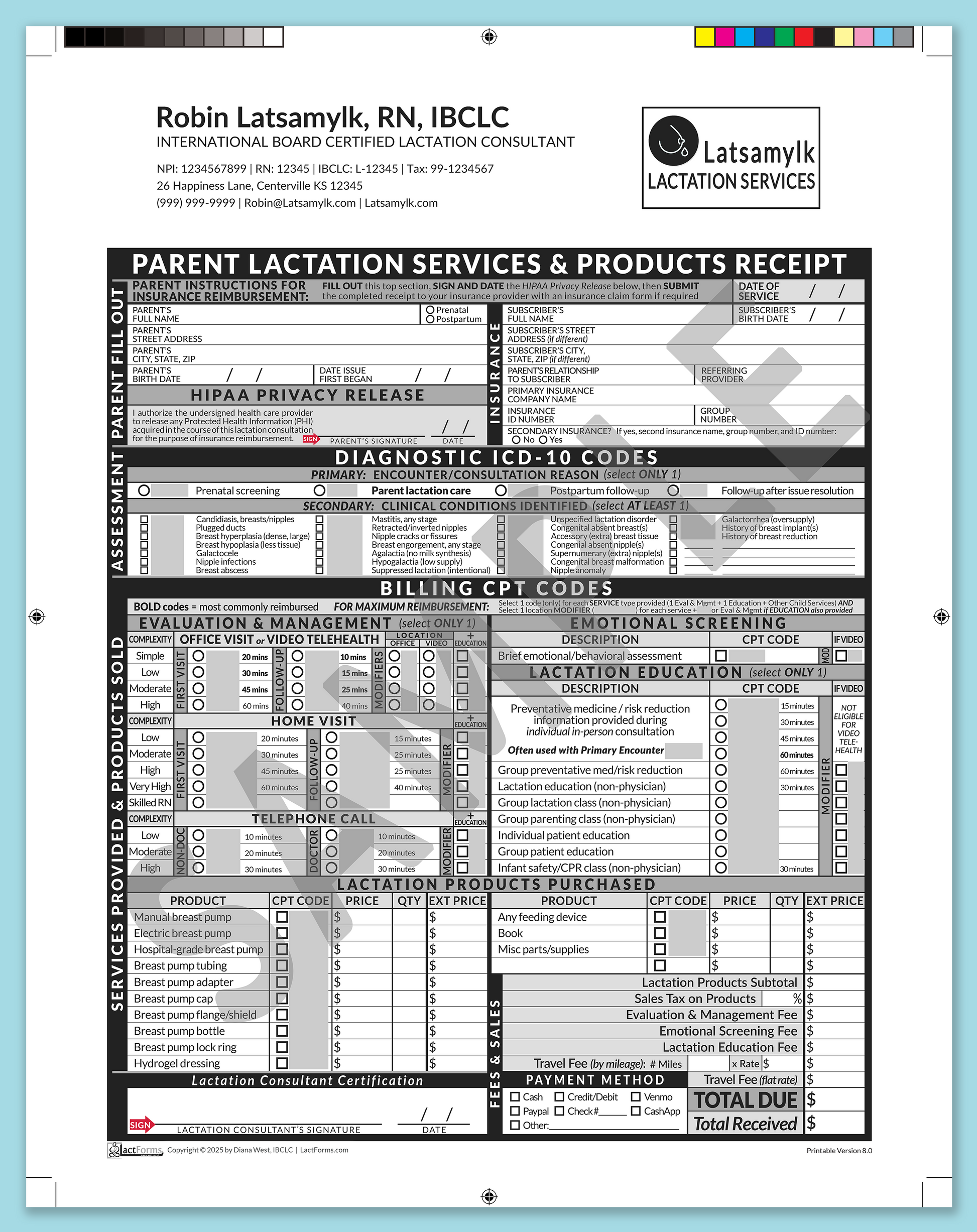 Parent Superbill—ProPrintable, HeaderLogo after editing, Grey, V8.0