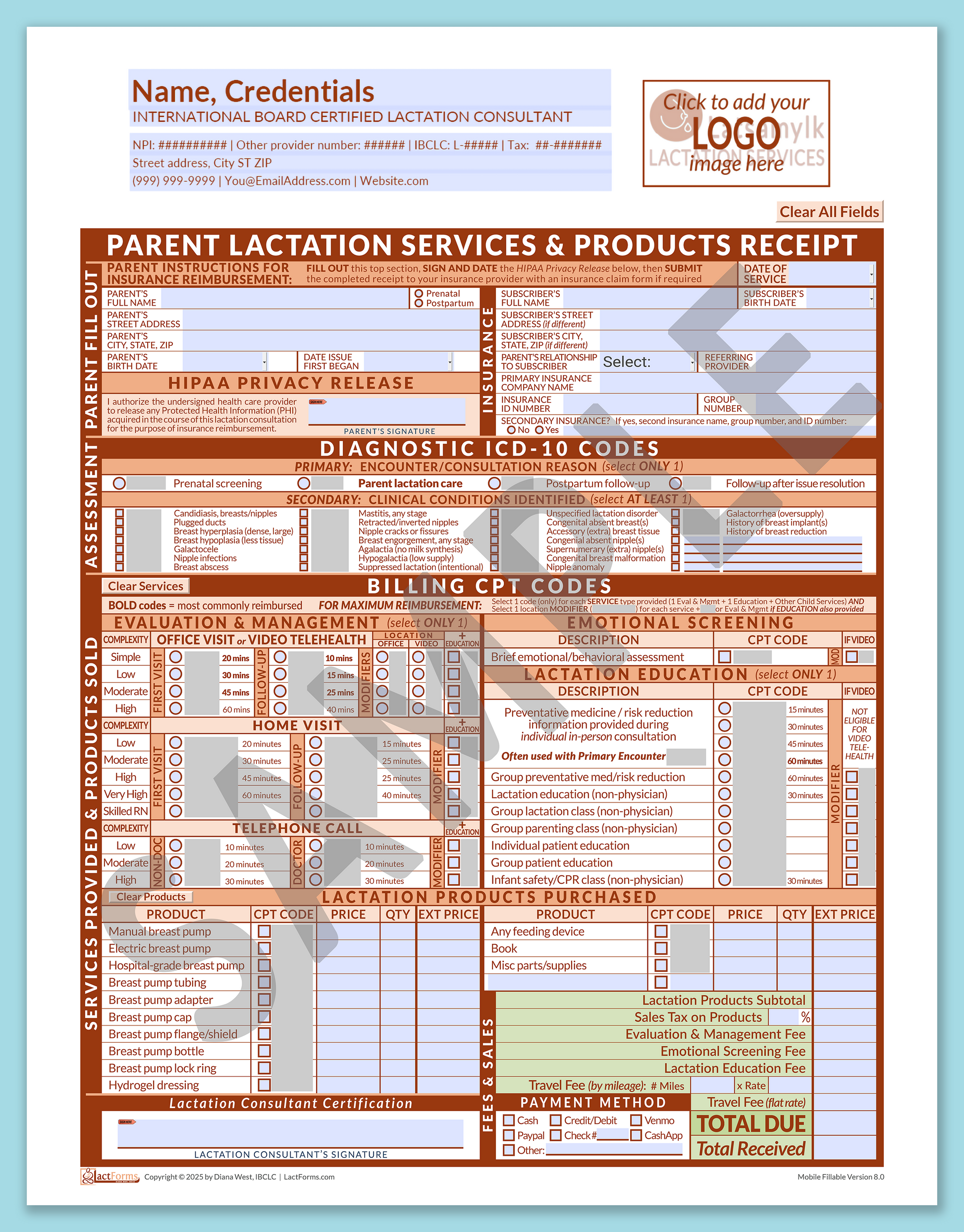 Parent Superbill—MobileFillable, HeaderLogo before editing, Orange, V8.0